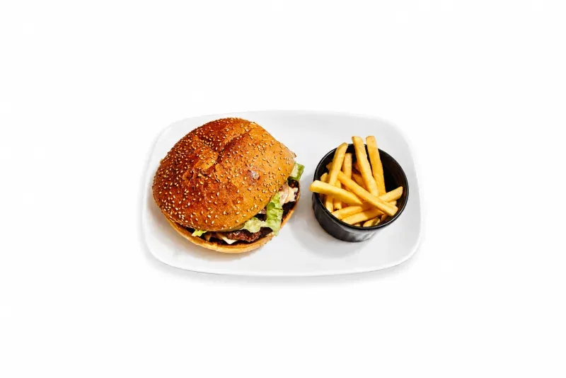 Cheeseburger + pommes frites